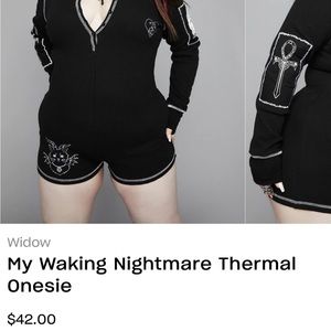 LN Goth thermal sleep romper from Dolls Kill Widow